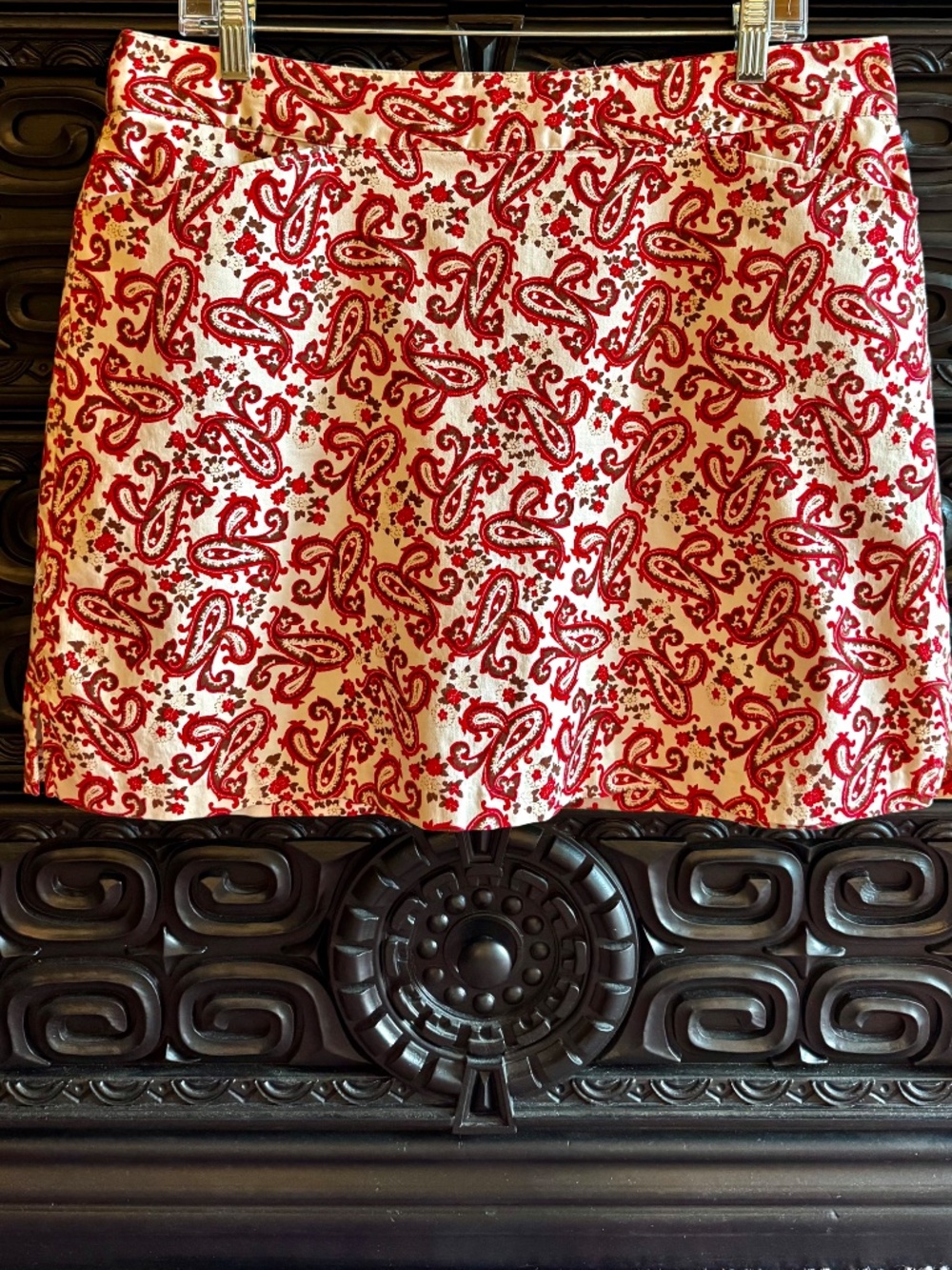 Women's Size 12, Red Paisley Cotton-Spandex Golf Skort by Lady Hagen.